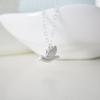 Free as a bird necklace on sterling silver chain - Thumbnail 1