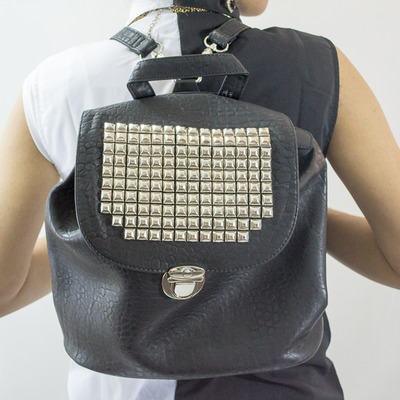 Studded drawstring backpack