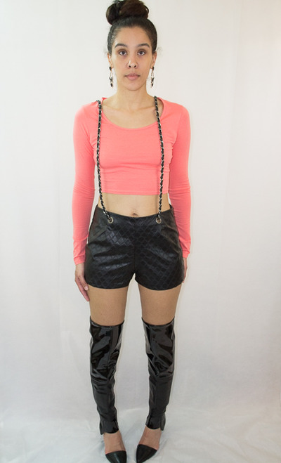 Pleather & Chain Shorts