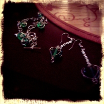 Sea Green bracelet Set and earrings