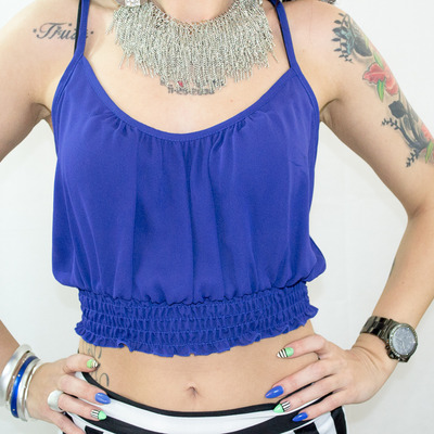 Royal blue halter top