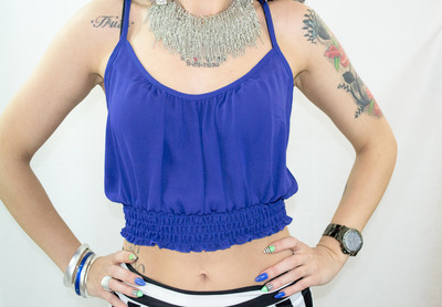 ROYAL BLUE HALTER TOP