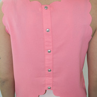 SCALLOP EDGE CROP TOP - Thumbnail 1