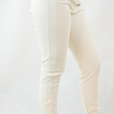 Faux leather ankle pants with side zippers