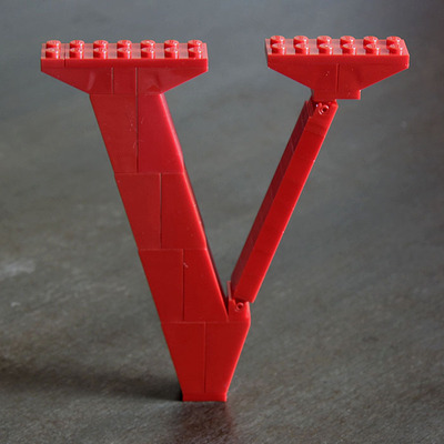 Lego lowercase v (times)