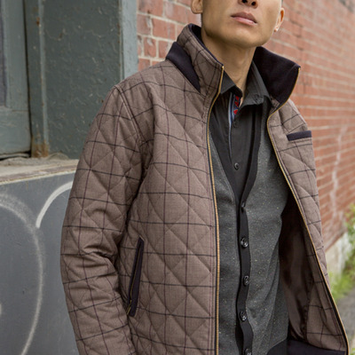 Plaid quilted jacket -on sale-
