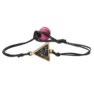 Black rose cut diamond triangle bracelet