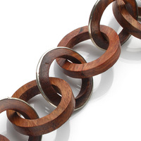 Teak handcrafted brass finish Necklace - Thumbnail 2