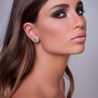 Black Rose Cut Diamond Earrings  - Thumbnail 1