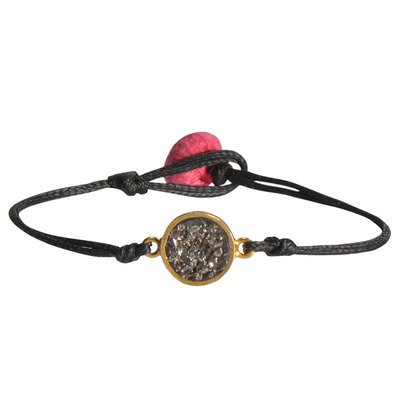 Black rose cut diamond circle bracelet