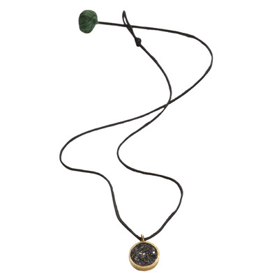 Black rose cut diamond circle pendant