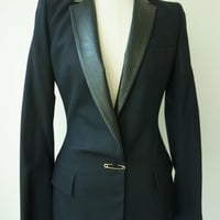 Safety-pin button jacket in Navy - Thumbnail 1