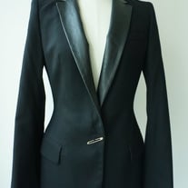 Safety-pin button jacket in Black