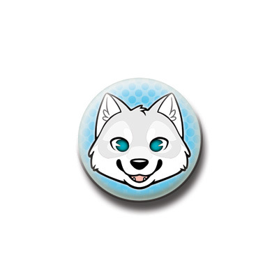 Button / magnet : wolf (white)