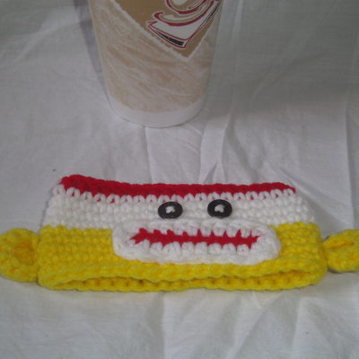 Sock monkey cup cozie