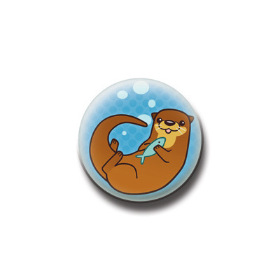 Button / magnet : otter (fish)