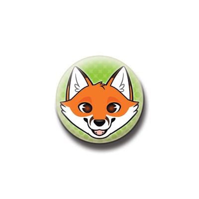 Button / magnet : fox (grin)