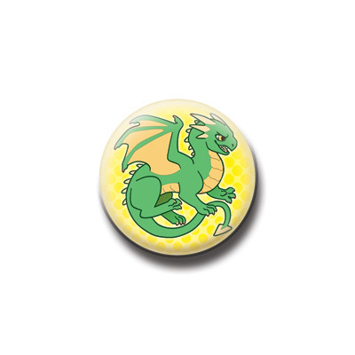 Button / magnet : dragon (green)