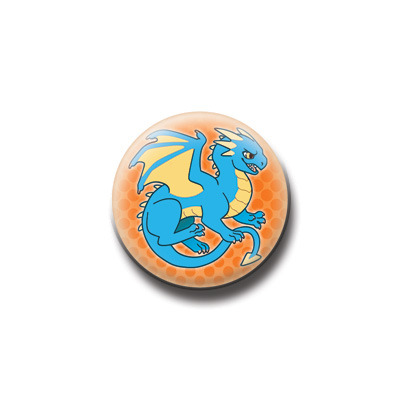 Button / magnet : dragon (blue)