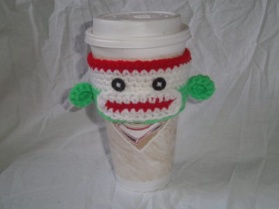 Sock Monkey cup cozie