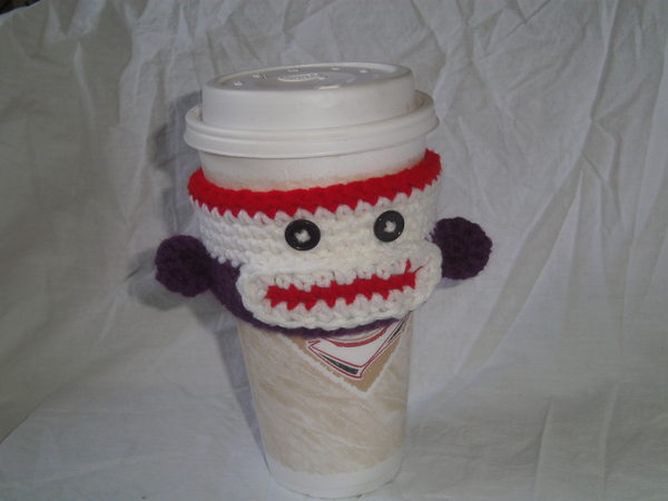 Sock Monkey cup cozie