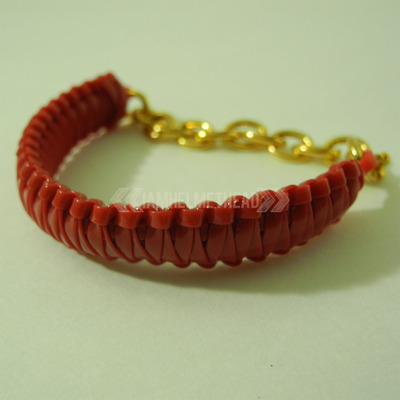 Mini cobra knot bangle - dark red