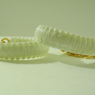 Mini cobra knot bangle - white