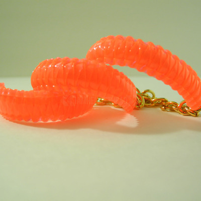 Mini cobra knot bangle - neon orange (clear)