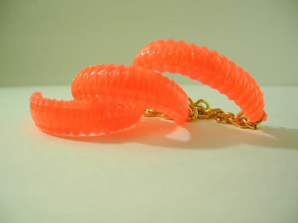 Mini Cobra Knot Bangle - Neon Orange (Clear)