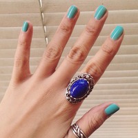 [SALE] Blue Stone Boho Ring - Thumbnail 1
