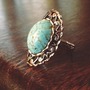 Turquoise Matrix Boho Ring-2