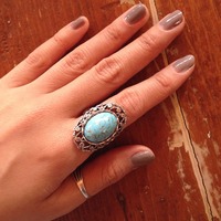 Turquoise Matrix Boho Ring - Thumbnail 4