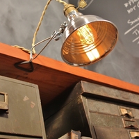 VIntage Industrial Clamp Lamp - Wall or Shelf Mount Task Light - Thumbnail 4