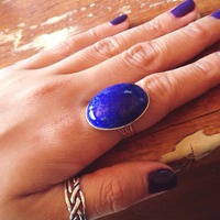 "Lindsay" Royal Blue Ring - Thumbnail 2
