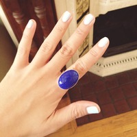 "Lindsay" Royal Blue Ring - Thumbnail 3