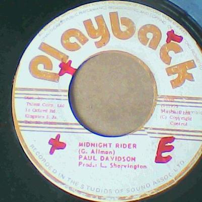 Midnight rider/version-paul davidson-playback records-7"-vg