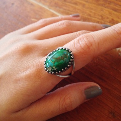 Sea sediment jasper green ring 
