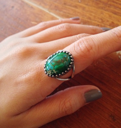 Sea Sediment Jasper Green Ring 