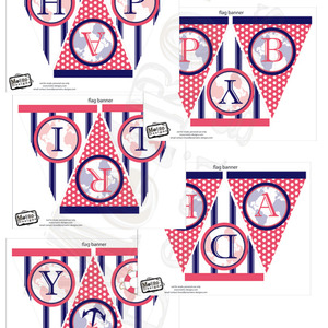 Sailor birthday banner - digital file - Thumbnail 4