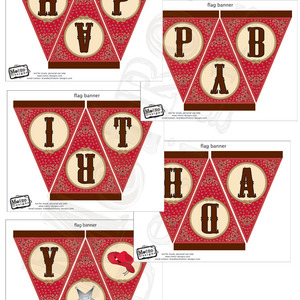 Red Cowboy Banner - Digital File