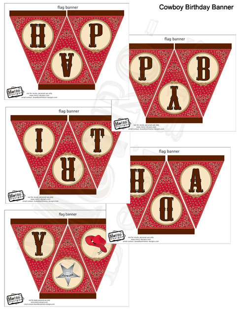 Red Cowboy Banner - Digital File