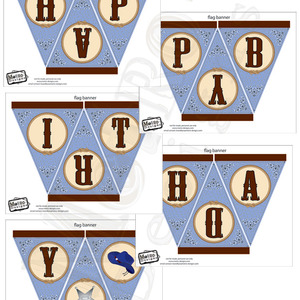 Blue cowboy banner - digital file - Thumbnail 3