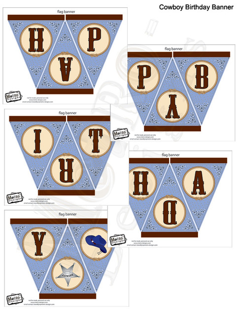 Blue Cowboy Banner - Digital File