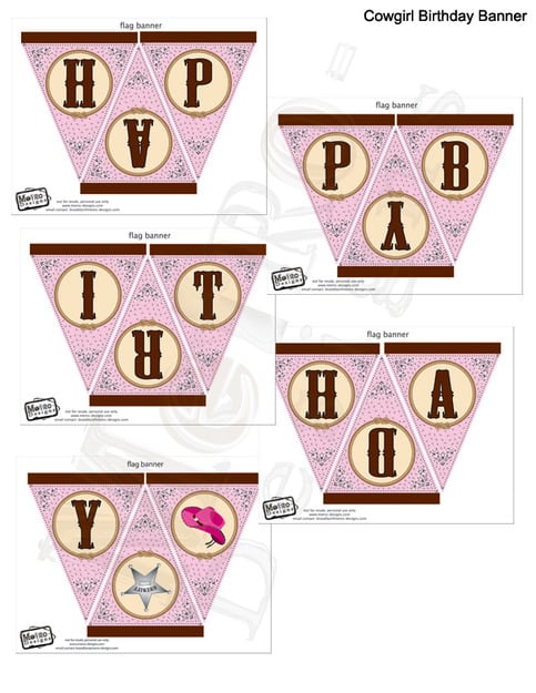 Pink Cowgirl Banner - Digital File