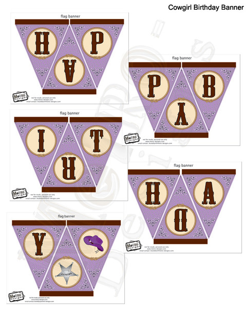 Purple Cowgirl Banner - Digital File