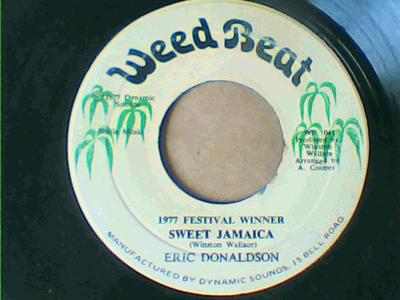 Sweet jamaica(1977 festival song winner)/version-eric donaldson-weed beat records-7"-vg