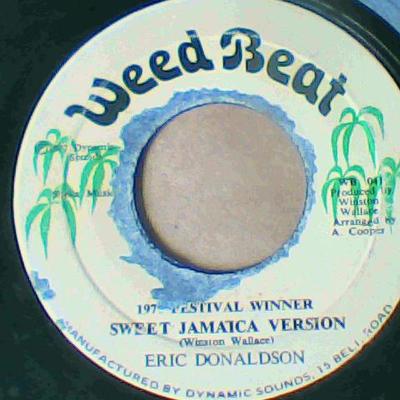 Sweet jamaica(1977 festival song winner)/version-eric donaldson-weed beat records-7"-vg