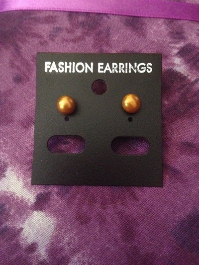 Gorgeous Orange Pearl Earrings Studs