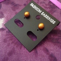 Gorgeous Orange Pearl Earrings Studs - Thumbnail 2