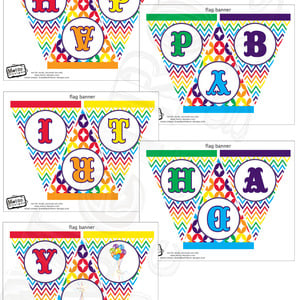 Rainbow birthday banner - digital file - Thumbnail 3